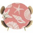 thumbnail image 1 of Coral Pink Starfish Coastal Round Tablecloth 55-60 Inch Round Fitted Table Cloth with Elastic Edge, Shell Summer Beach Nautical Waterproof Table Cover Protector for Outdoor Picnic Party Dining, 1 of 9