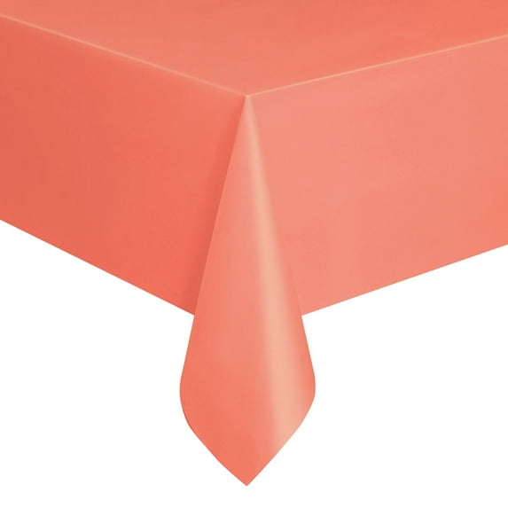 Coral Plastic Table Cover - Rectangle