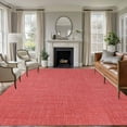 thumbnail image 1 of Coral Red 5x8 Area Rugs, Farmhouse Burlap Solid Red Color Modern Linen Texture Non-Skid Rubber Backing Large Rectangle Rugs - Living Room Bedroom Home Office, Indoor Floor Mat Carpets Washable Rug, 1 of 9