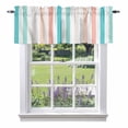 thumbnail image 1 of Coral Red Aqua Stripes Valance Curtain Minimalist Abstract Vertical Striped Window Valances Rod Pocket Short Curtains Window Treatments for Kitchen Bedroom Bathroom Laundry 60" x 18", 1 of 9