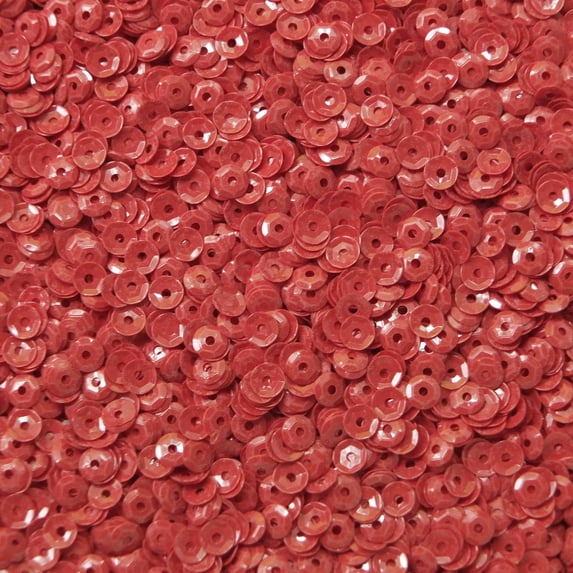 Coral Red Cup Sequins 4mm Opaque Made in USA