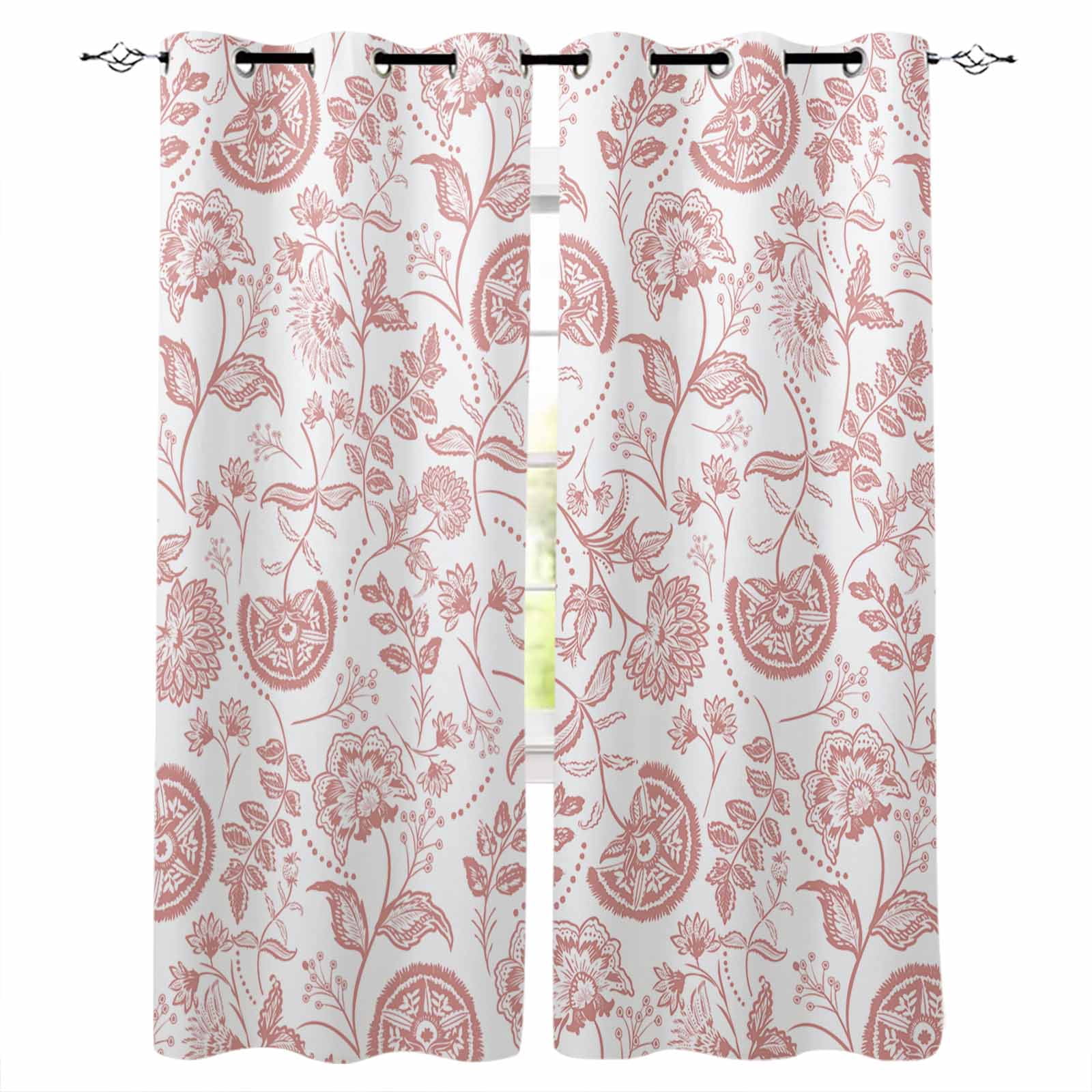 Coral Red Farmhouse Blackout Curtains for Bedroom Living Room Darkening ...
