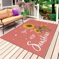 thumbnail image 1 of Coral Red Sunshine Sunflower Outdoor Rug 6x9 Ft, Non Slip Washable Area Rug, Pastoral Bees Farmhouse Floral Patio Rugs Carpet Runner, Large Floor Mat for Indoor/Outdoor Deck Porch Camping, 1 of 8