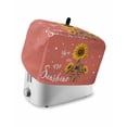 thumbnail image 1 of Coral Red Sunshine Sunflower Small Toaster Cover 2 Slice, Kitchen Appliance Covers, Pastoral Bees Farmhouse Floral Toaster Oven Cover with Loop, Bread Machine Cover Polyester Dust Cover Protection, 1 of 4