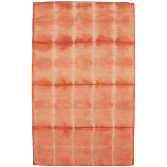 Coral Red Tie-Dye 5X8 Hand-Tufted Modern Rug