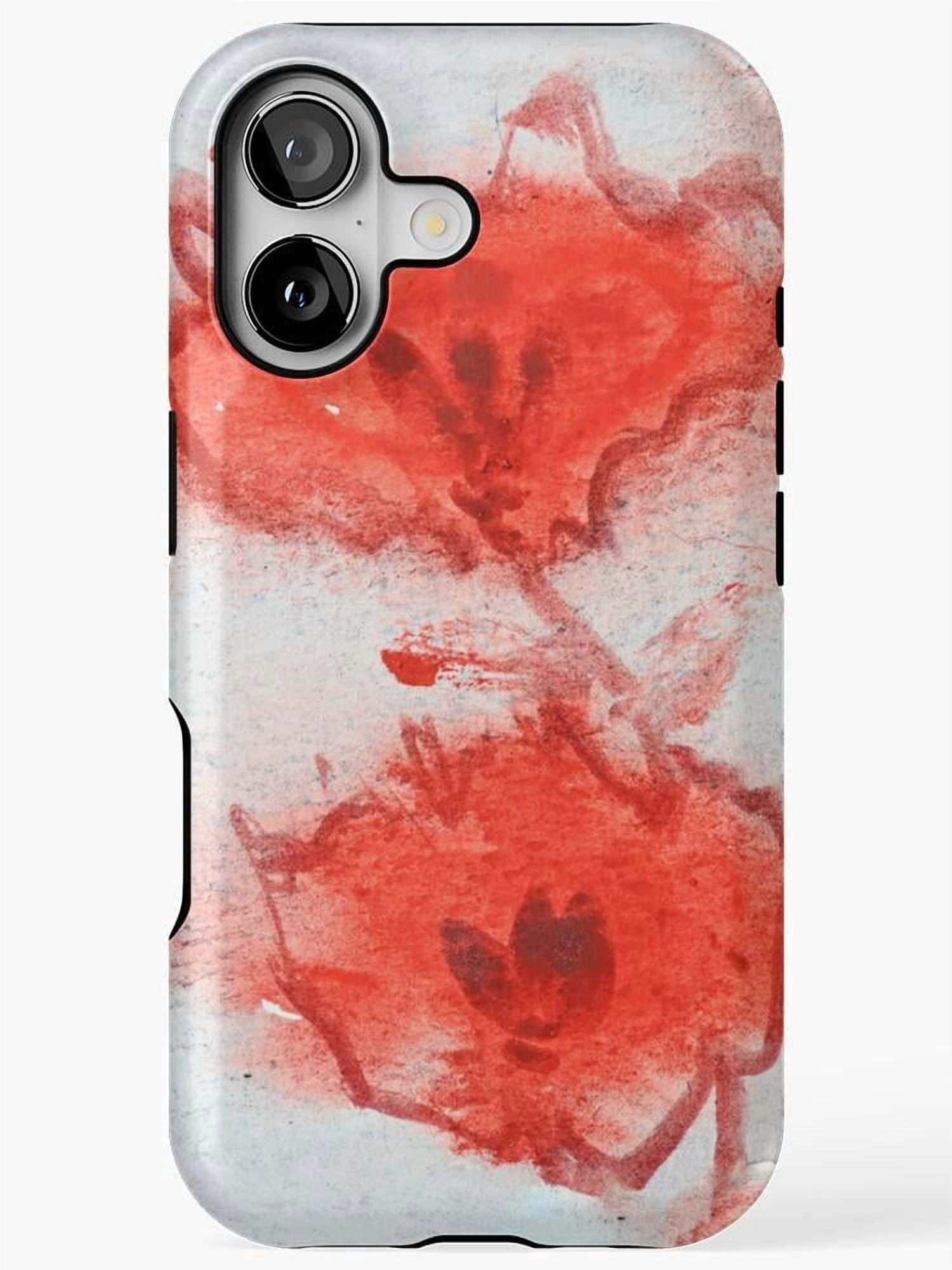 Coral Red Watercolor Wash Tough Case for Apple iPhone, Polycarbonate ...
