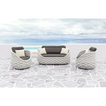Coral Reef Loveseat Gray Sofa, Modern Style, Seats up to 2, Aluminum, Outdoor Living