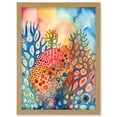 thumbnail image 1 of Coral Reef Folk Art Watercolour Painting Artwork Framed Wall Art Print A4, 1 of 4