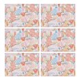 thumbnail image 1 of Coral Reef Inspired Placemats Set of 6, Flax Heat Resistant Table Mats, Wrinkle Free Machine Washable, Featuring Starfish, Seashells, and Marine Creatures for Nautical Summer Decor, 1 of 5