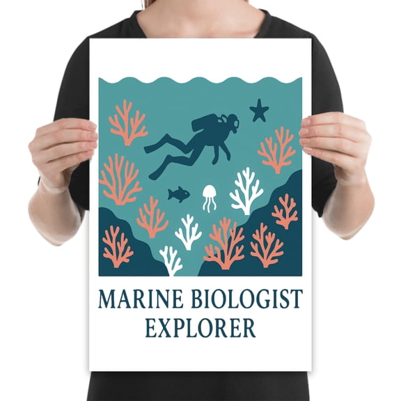 Coral Reef Map, 13x19 detailed glossy art print for science classrooms and home ocean decor