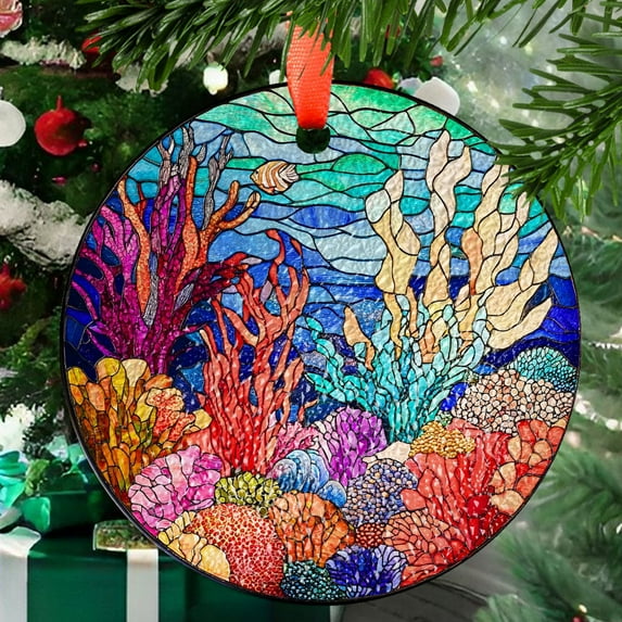 Coral Reef Ornament SunCatcher Ocean Art Light Catcher Window Hanging Home Decoration Sea Lover Gifts Gifts Scuba Diving Gifts, 2025, Holiday 2025, Holiday Decoration, Seasonal