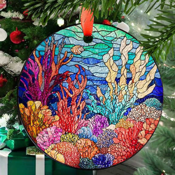 Coral Reef Ornament SunCatcher Ocean Art Light Catcher Window Hanging Home Decoration Sea Lover Gifts Gifts Scuba Diving Gifts, 2025, Holiday 2025, Holiday Decoration, Seasonal