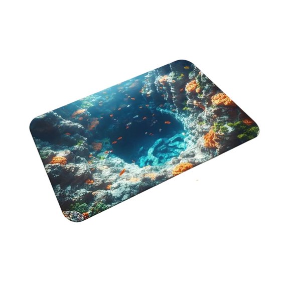 Coral Reef Print Indoor Doormat, Entryway Front Door Rug, Soft Velvet Floor Mat - Washable, 16x24 Inches, Velvety Surface, Interior Home Use - For Entryway, Front Door, Bathroom, Bedroom, Home Indoor