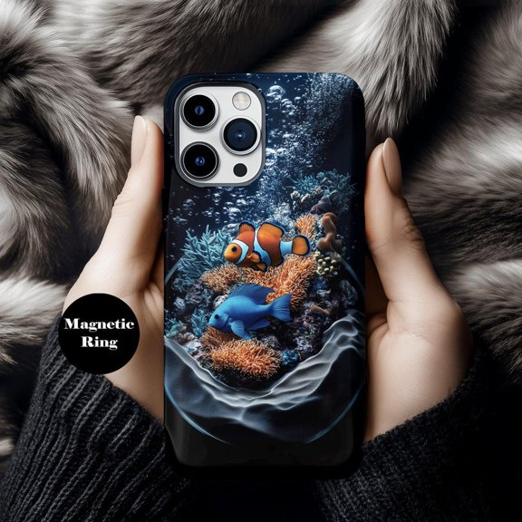 Coral Reef Underwater Fish Art Tropical Phone Case with iPhone 17 to 11 Pro Max