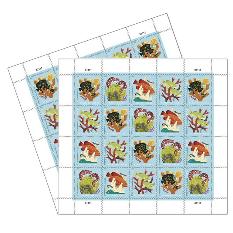 Coral Reefs POSTCARD 2 Sheets of 20 USPS First Class Forever POSTCARD  Postage Stamps Sea (40 Stamps)