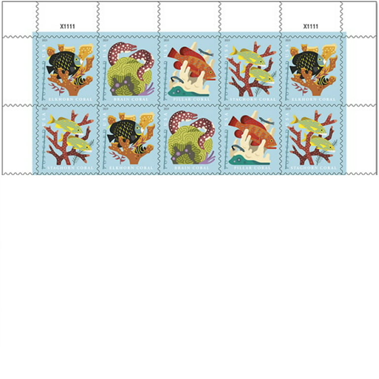 2 Undersea Plant and Coral Branch Rubber Stamps for Crafting and