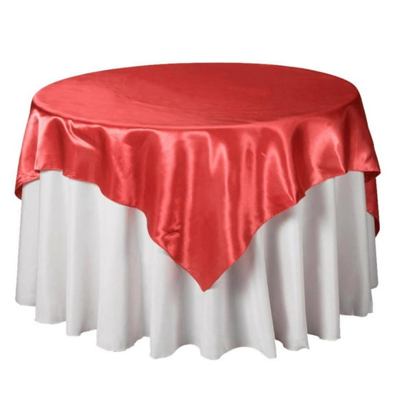 Coral Satin Table Overlay 72" X 72" Square