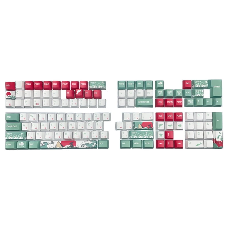 Coral Sea Design Russian Keycaps for Cherry M Switch Mechanical Keyboard ,PBT DA/OEM Height for Typists and Gamers