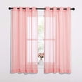 thumbnail image 1 of Coral Sheer Curtains L63 inches - Grommet Lightweight Gauzy Textured Sheer Panels Window Treatment for Girl/Daughter's Bedroom (W54 x L63, Coral, 2 PCs), 1 of 8