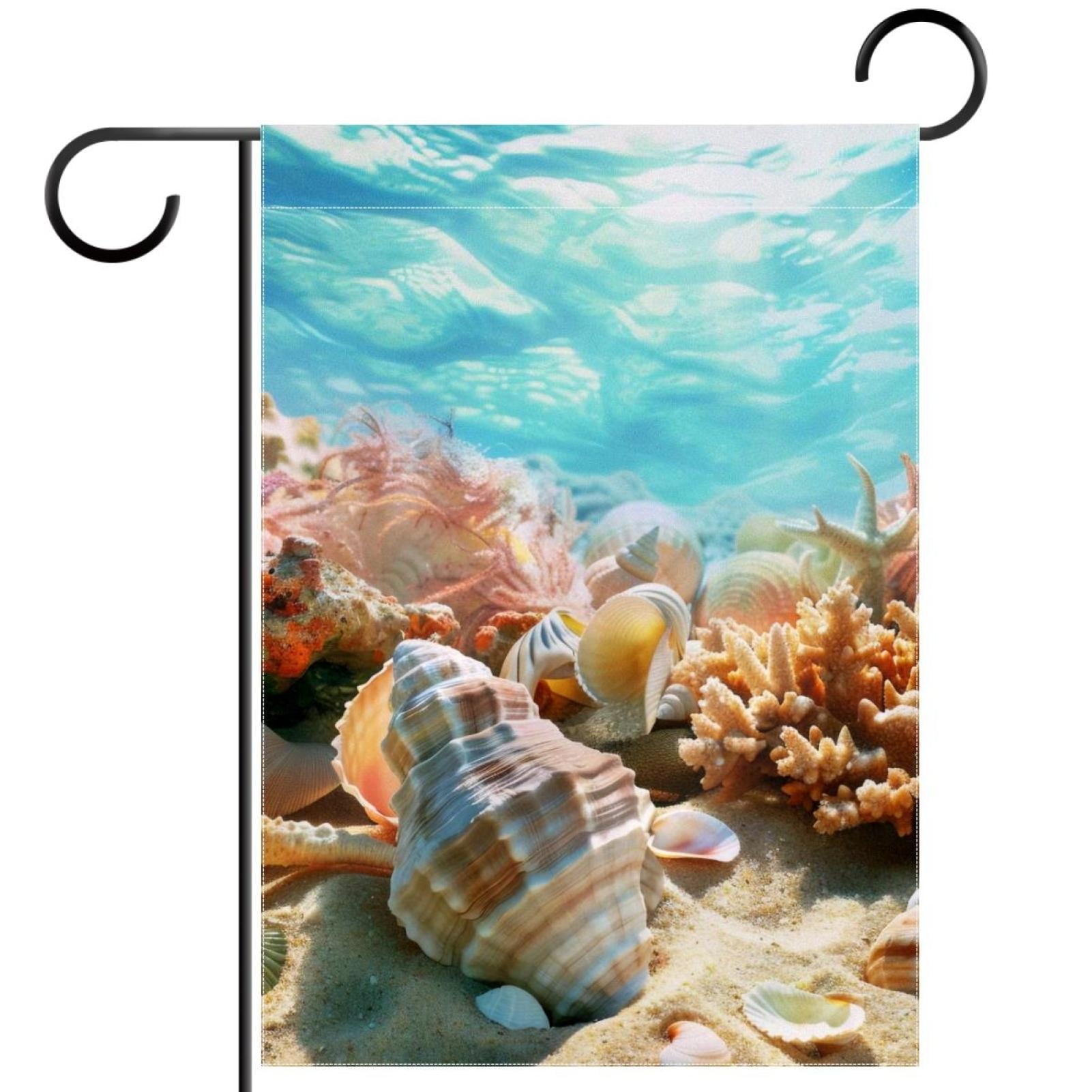 Coral Shell Marine Beach Theme Welcome Garden Flags, 12 x 18 Inch ...