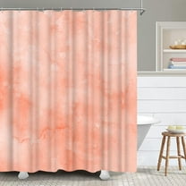 Coral Shower Curtain Peach Colored Marble Shower Curtains for Bathroom Abstract Bathroom Decor Hooks Included 72"X72"