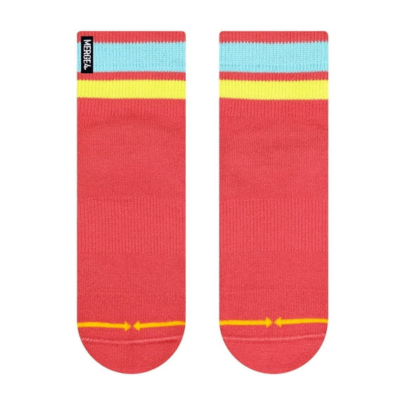 Coral/Sky Quarter Crew Socks