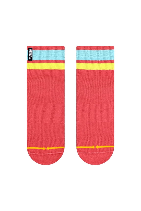 Coral/Sky Quarter Crew Socks