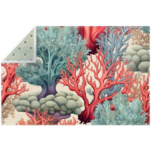 Coral Soft Polyester Indoor Rug - Stylish Floor Mat for Comfort and Elegance, 200 Characters