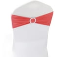 thumbnail image 1 of Coral Spandex Chair Bands Sashes - 50 pcs Wedding Banquet Party Event Decoration Chair Bows Ties (Coral, 50 pcs), 1 of 3