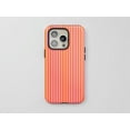 thumbnail image 1 of Coral Striped Tough Phone Case, Modern Minimalist, Vibrant Aesthetic, Cute Gift Idea, iPhone 17 16 15 14 Pro Max, Samsung S24 S23 S58, 1 of 5