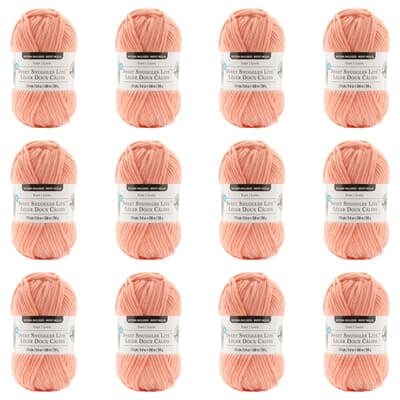 Loops & Threads Coral Sweet Snuggles Lite Yarn - Super Bulky Yarn for Knitting, Crochet, Weaving, Arts & Crafts, 12 Pack