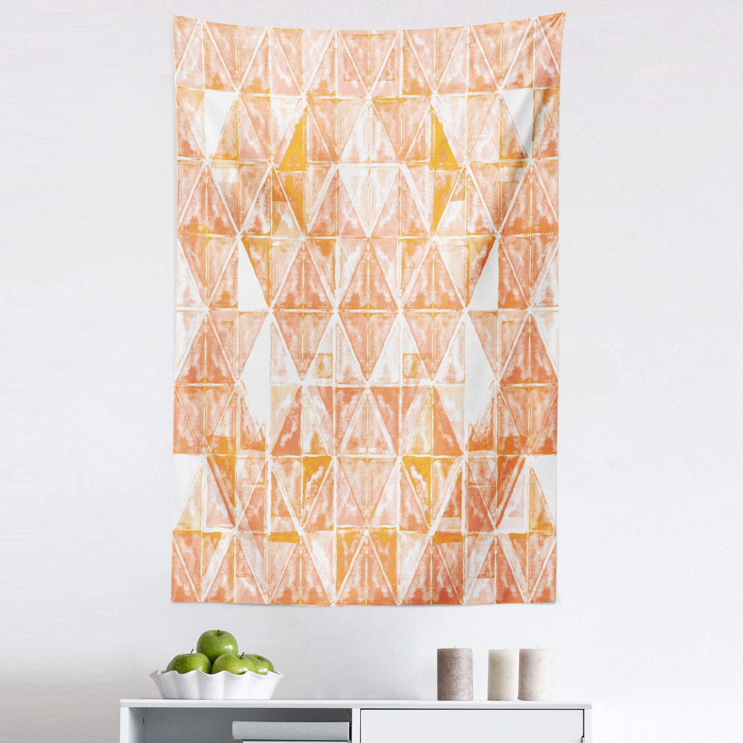 Picture Idea: Coral Tapestry Raster Based Pattern With Watercolor Triangular Grid