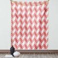 thumbnail image 1 of Coral Tapestry, Retro Abstract Geometric Striped Pattern with Chevron Zigzags Triangular, Wall Hanging for Bedroom Living Room Dorm Decor, 60W X 80L Inches, Coral Dark Coral White, by Ambesonne, 1 of 5