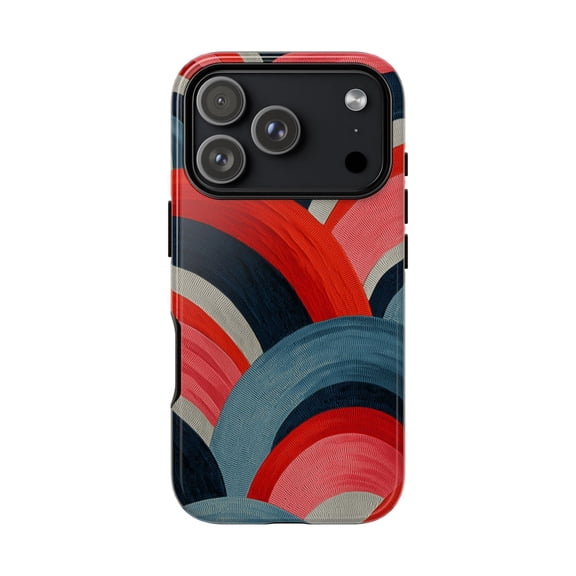 Coral Taupe Arc Abstract Artwork Modern Soft Palette Phone Case 17 16 15 14 13 12 11 Pro Max