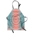 thumbnail image 1 of Coral and Teal Apron Modern Tribal Mandala Tibetan Healing Motif with Floral Geometric Ombre Art, Unisex Kitchen Bib Apron with Adjustable Neck for Cooking Baking Gardening, Coral Teal, by Ambesonne, 1 of 3