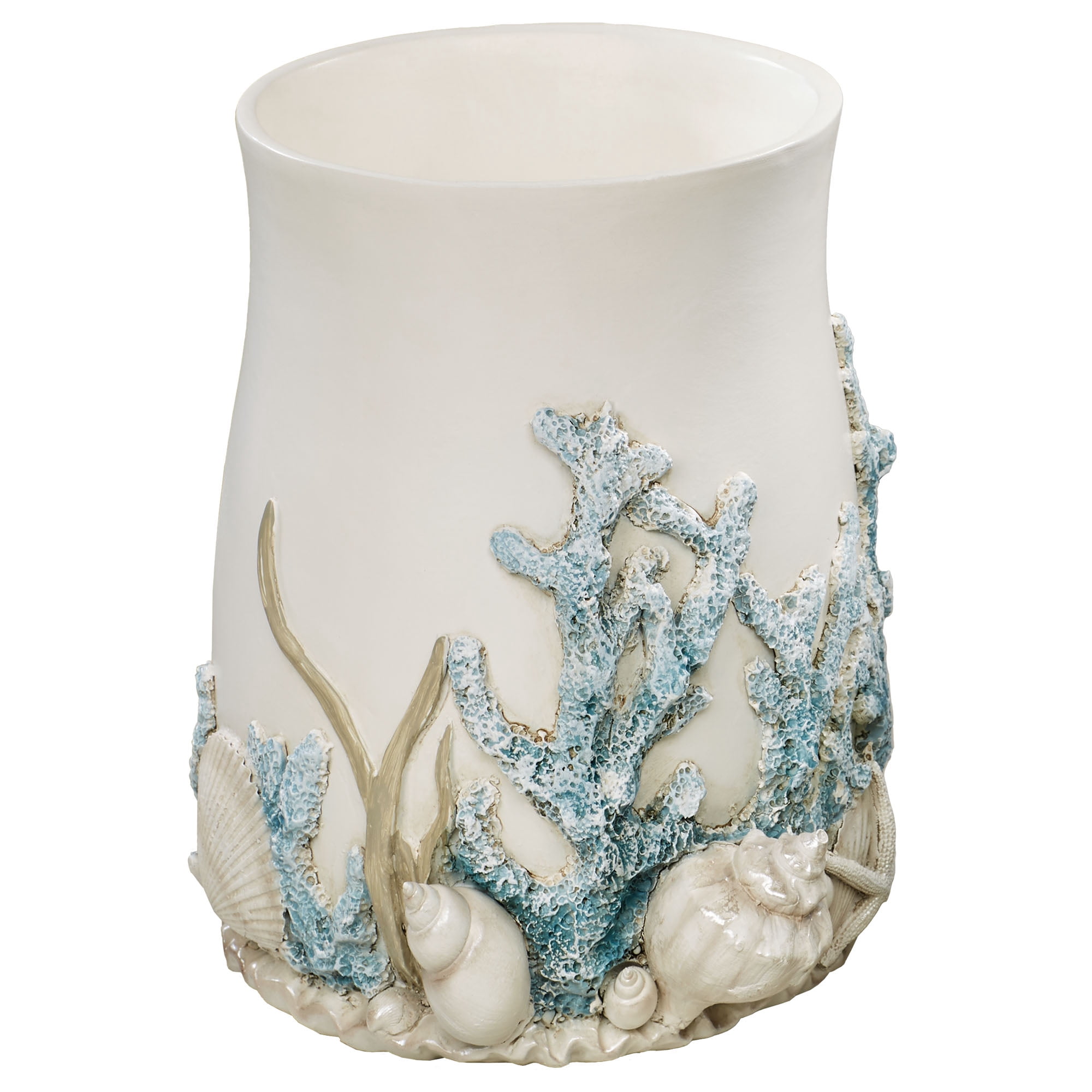 Coral Treasures Coastal Bath Bathroom Wastebasket