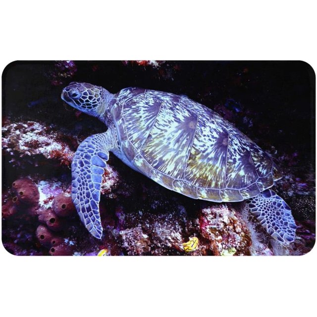 Coral and Turtle Door Mat Mats Indoor Absorbs Mud Doormat Anti