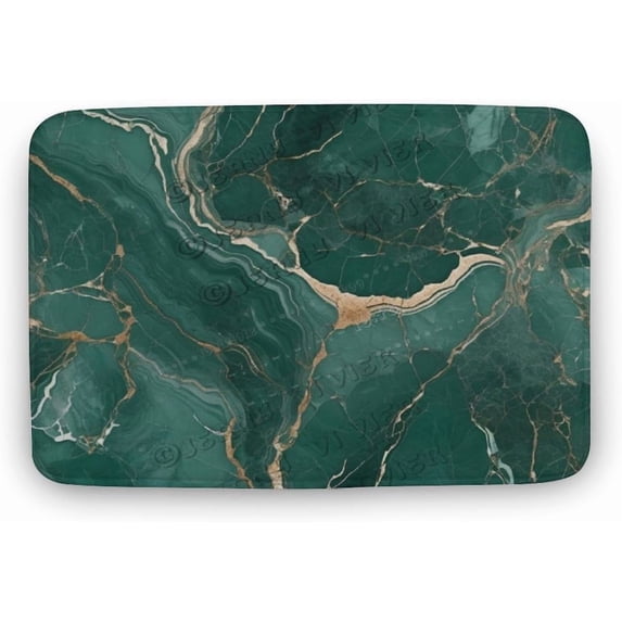 Coral Velvet Doormat Anti Slip Rubber Backing Floor Mat, Door Mat for Front Door, Entryway, Welcome Mat Green Marble Print Bath Mat Toilet Rug, Absorbent Bathroom Rugs 15.7"x23.6"