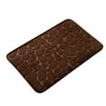 thumbnail image 1 of Coral Velvet Embossed Cobblestone Mat CarpetPolyester, Coffee A, 1 of 4