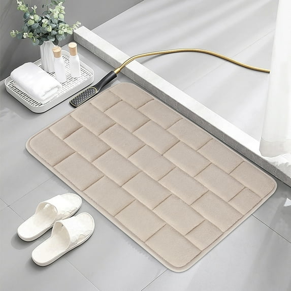 Coral Velvet Memory Foam Bathroom Rugs, Ultra Soft & Non-Slip Bathroom Mat for Shower Bathroom