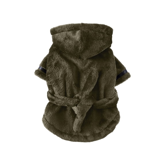 Coral Velvet Pet Bathrobe Absorbent Quick Dry Dog Cat Towel Wrap Adjustable Hooded Bath Coat Soft Plush Drying Robe for Small Medium Breed