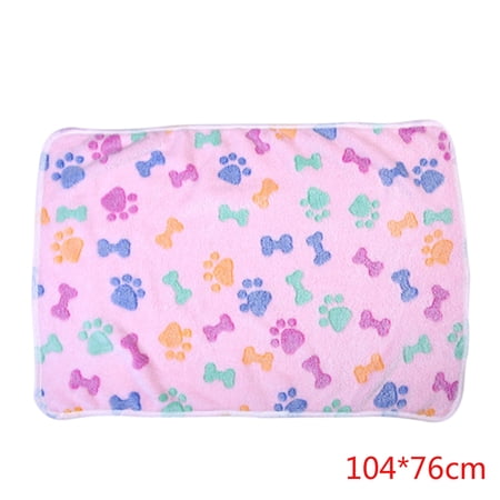 Coral Velvet Pet Dog Cat Rest Sleeping Mat Pad Autumn Winter Warm Keeping Blanket Rug Bone Pattern