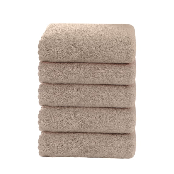 Coral Velvet Washcloths Set - 5 Pack, Ultra Soft & Highly Absorbent Face Towels for Bath, Spa & Gym, Soft Feel Fingertip Towels Quick Drying Microfiber Hand Towel 24” x 12”
