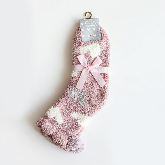 Coral Velvet Women's Socks Are Cute And Sweet. Winter Thickened Medium Tube Socks Floor Socks Seep Socks Cushioned Socks for Women Womens Flannel Socks Old Girl Decorated Toe Socks Work Socks Outdoor