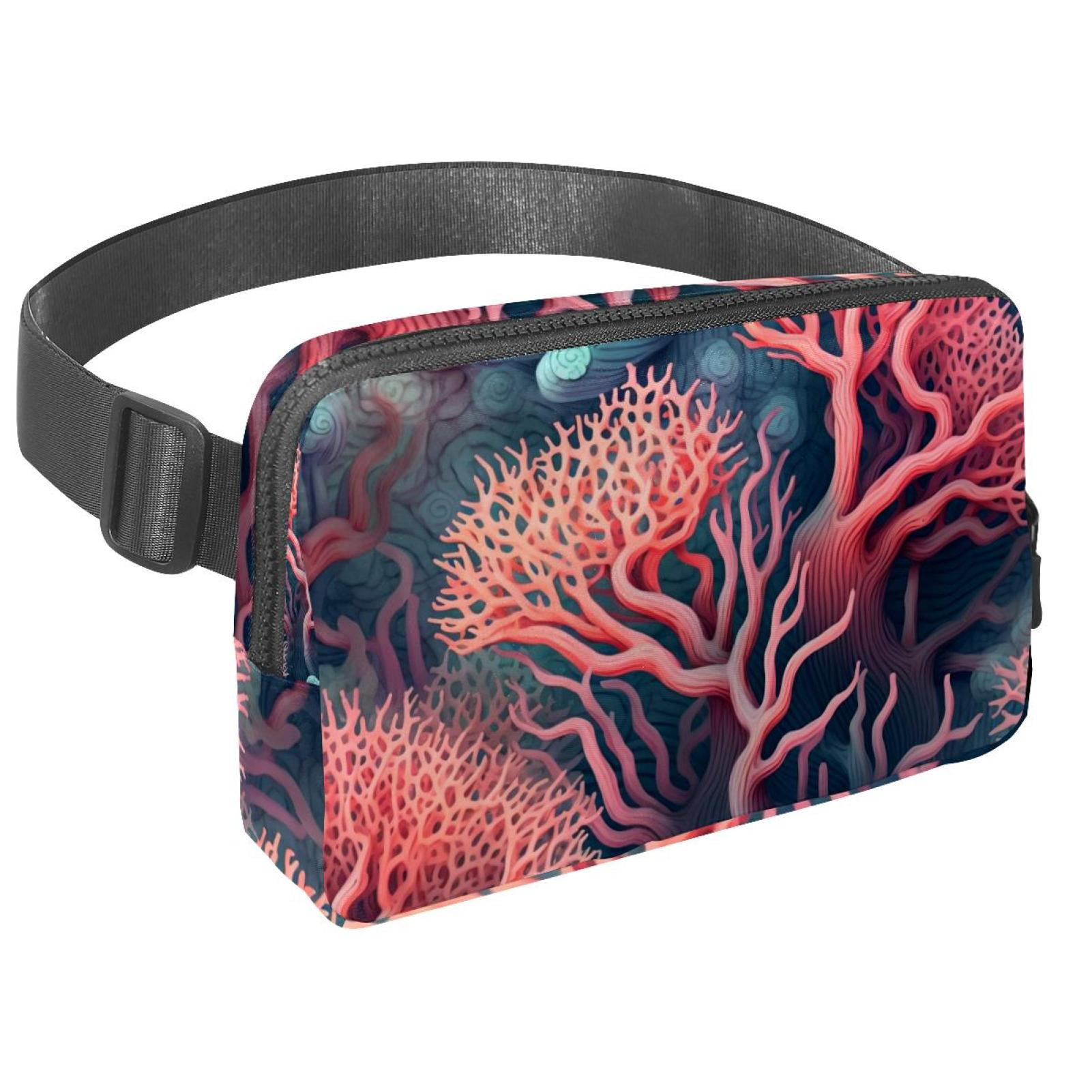 Coral Waist Pack Running Belt Fanny Packs Lightweight Adjustable with Extension Strap Unisex