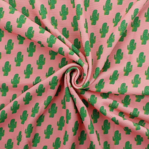 Coral Watercolor Cactus Bullet Fabric 6" Strip