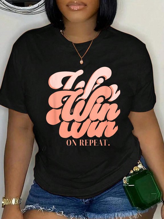Coral Win Coral Color Graphic T-Shirt Graphic Tee summer Tops For Women Round Neck Fashion Cotton shirts