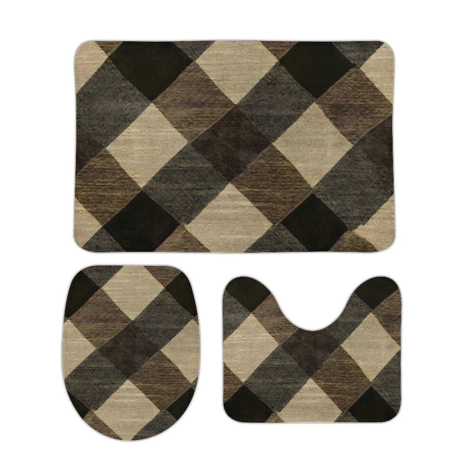 Coral Wool Floor Mat 3-Piece Set Super Absorbency Non-Slip Durable Easy ...