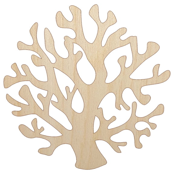 Coral from the Ocean Reef Wood Shape Unfinished Piece Cutout Craft DIY Projects - 4.70 Inch Size - 1/4 Inch Thick