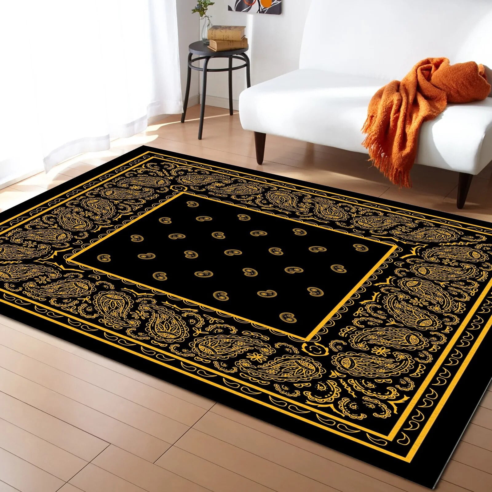 Coral velvet Bandana Pattern Rugs for Bedroom Home Carpet Living Room ...